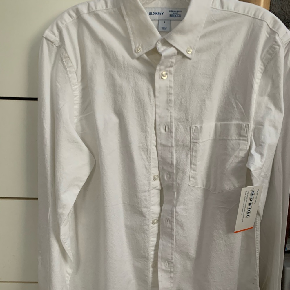 Men’s S Old Navy White Button Down NWT